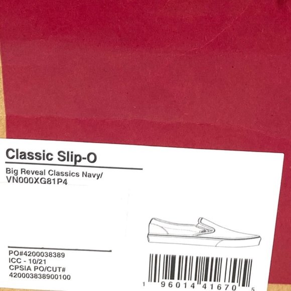 VANS CLASSIC SLIP-ON Big Reveal Navy Women’s Shoes Sneakers Canvas VN000XG81P4 - Picture 2 of 11